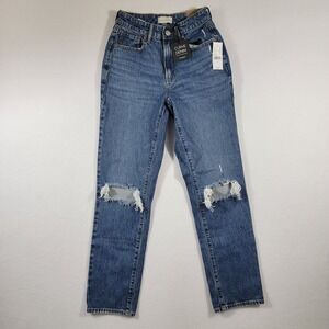 PacSun Womens Curve Straight Denim Jeans Size 23 With Distressed Knees